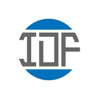 création de logo de lettre idf sur fond blanc. concept de logo de cercle d'initiales créatives idf. conception de lettre idf. vecteur