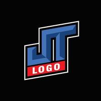 lettre jt création de vecteur de logo 3d