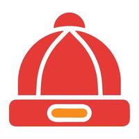 chapeau rouge solide illustration vecteur et logo icône nouvel an icône parfaite.