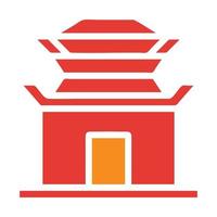 architecture rouge solide illustration vecteur et logo icône nouvel an icône parfaite.