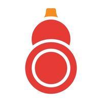 vecteur d'illustration rouge solide de calebasse et icône de logo icône de nouvel an parfaite.