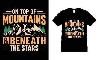 vecteur de conception de t-shirt de motivation de montagne de randonnée. utiliser pour t-shirt, tasses, autocollants, etc.