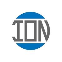 création de logo de lettre d'ion sur fond blanc. concept de logo de cercle d'initiales créatives d'ion. conception de lettre ionique. vecteur