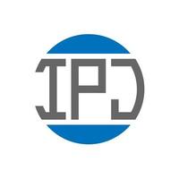 création de logo de lettre ipj sur fond blanc. concept de logo de cercle d'initiales créatives ipj. conception de lettre ipj. vecteur