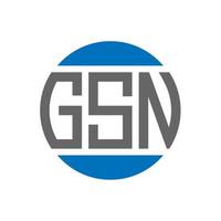 création de logo de lettre gsn sur fond blanc. concept de logo de cercle d'initiales créatives gsn. conception de lettre gsn. vecteur