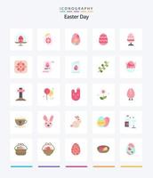 pack d'icônes plates créatives de pâques 25 telles que des données. la nature. bouilli. Pâques. aliments vecteur