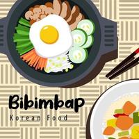 conception de vecteur d'illustration de style plat bibimbap