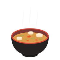 soupe miso dans une tasse. fond d'écran. espace libre pour le texte. vecteur de la coupe du japon.