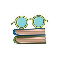 illustration vectorielle de lunettes sur les livres vecteur