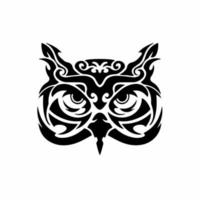 logo de hibou tribal. conception de tatouage. illustration vectorielle de pochoir vecteur