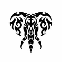 logo d'éléphant tribal. conception de tatouage. illustration vectorielle de pochoir vecteur