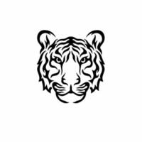 logo du symbole du tigre. conception de tatouage tribal. illustration vectorielle de pochoir vecteur