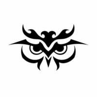 logo de hibou tribal. conception de tatouage. illustration vectorielle de pochoir vecteur