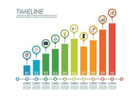 infographie graphique d'entreprise en dix étapes vecteur