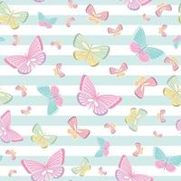 motif papillon girly, fond vectorielle continue vecteur