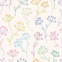 motif de fleurs pastel coloré, répétition sans couture de fond vectoriel floral