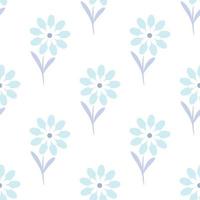 modèle vectoriel floral. fond de motif de répétition sans couture de fleur. dessin bleu pastel.