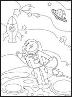 coloriages de l'espace pour les enfants vecteur