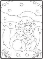 coloriages saint valentin vecteur