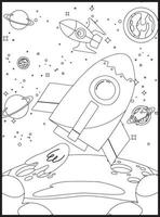 coloriages de l'espace pour les enfants vecteur