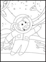 coloriages de l'espace pour les enfants vecteur