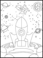 coloriages de l'espace pour les enfants vecteur