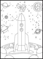 coloriages de l'espace pour les enfants vecteur