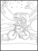 coloriages de l'espace pour les enfants vecteur