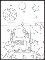 coloriages de l'espace pour les enfants vecteur