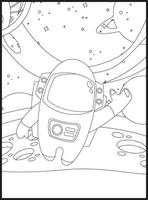 coloriages de l'espace pour les enfants vecteur