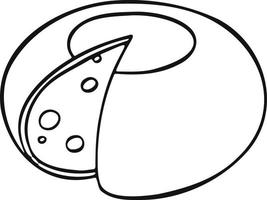 symbole de fromage en ligne, contour de style dessin animé. pour les menus des restaurants et les sites Web. illustration vectorielle vecteur