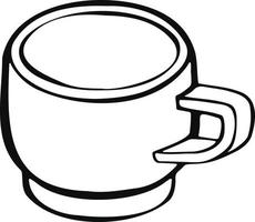 tasse avec vue latérale sur le thé ou le café. vecteur dessiné à la main
