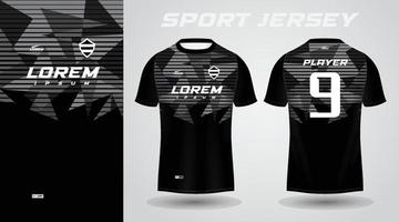 conception de maillot de sport t-shirt noir vecteur