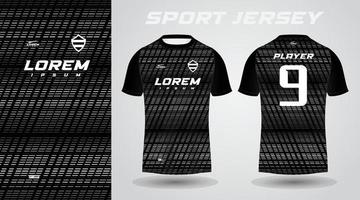 conception de maillot de sport t-shirt noir vecteur