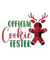 conception officielle de t-shirt de testeur de cookies vecteur