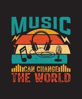 la musique peut changer la conception des t-shirts du monde vecteur