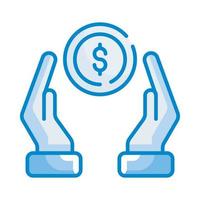 illustration de style de vecteur d'actifs. icône de couleur bleue affaires et finances.