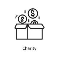 illustration de conception d'icône de contour de vecteur de charité. symbole d'entreprise sur fond blanc fichier eps 10