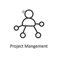 illustration de conception d'icône de contour vectoriel de gestion de projet. symbole d'entreprise sur fond blanc fichier eps 10