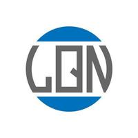 création de logo de lettre lqn sur fond blanc. concept de logo de cercle d'initiales créatives lqn. conception de lettre lqn. vecteur