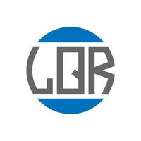 création de logo de lettre lqr sur fond blanc. concept de logo de cercle d'initiales créatives lqr. conception de lettre lqr. vecteur