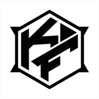 modèle de conception de monogramme logo kf vecteur