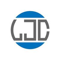 création de logo de lettre ljc sur fond blanc. concept de logo de cercle d'initiales créatives ljc. conception de lettre ljc. vecteur