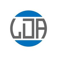 création de logo de lettre lda sur fond blanc. concept de logo de cercle d'initiales créatives lda. conception de lettre lda. vecteur