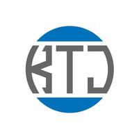 création de logo de lettre ktj sur fond blanc. concept de logo de cercle d'initiales créatives ktj. conception de lettre ktj. vecteur