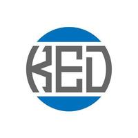 création de logo de lettre ked sur fond blanc. concept de logo de cercle d'initiales créatives ked. conception de lettre ked. vecteur