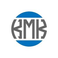 création de logo de lettre kmk sur fond blanc. concept de logo de cercle d'initiales créatives kmk. conception de lettre kmk. vecteur