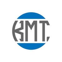 création de logo de lettre kmt sur fond blanc. concept de logo de cercle d'initiales créatives kmt. conception de lettre kmt. vecteur