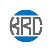 création de logo de lettre krc sur fond blanc. concept de logo de cercle d'initiales créatives krc. conception de lettre krc. vecteur