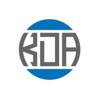 création de logo de lettre kda sur fond blanc. concept de logo de cercle d'initiales créatives kda. conception de lettre kda. vecteur